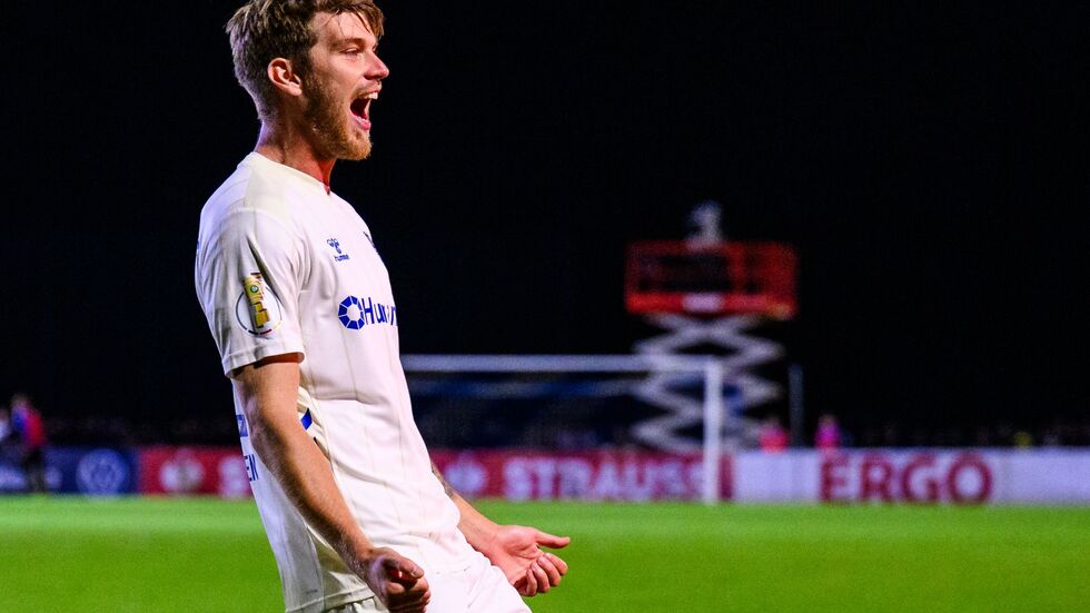 Marcus Mathisen traf beim Magdeburger Pokal-Erfolg zum 2:0.