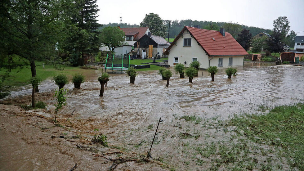 Der Kleine Dittrichbach trat über die Ufer. 