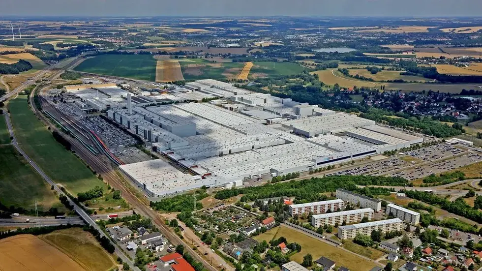 Das Zwickauer VW-Werk von oben. Das Zwickauer VW-Werk von oben.