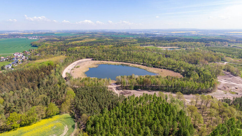 Die Absetzanlage Dänkritz 2 aus der Vogelperspektive Die Absetzanlage Dänkritz 2 aus der Vogelperspektive