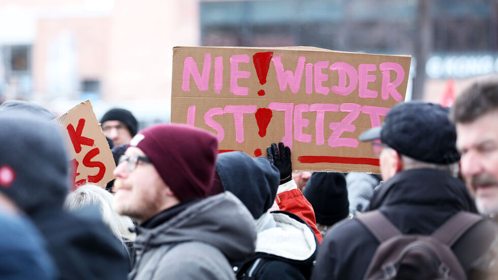 Demo-Teilnehmer am 21. Januar in Chemnitz Demo-Teilnehmer am 21. Januar in Chemnitz
