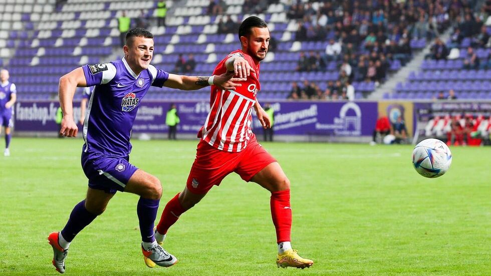 Filip Kusic war Antonio Jonjic vom FCE immer einen Schritt voraus. Filip Kusic war Antonio Jonjic vom FCE immer einen Schritt voraus.