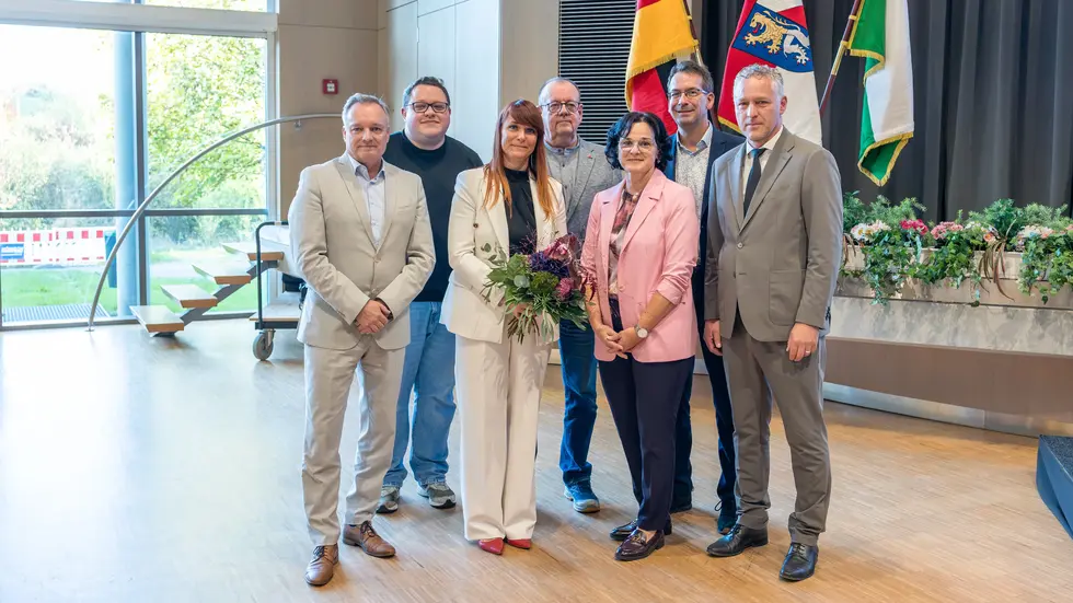 Künftige Vize-Landrätin Nadine Markstein-Winkler, Fraktionsvorsitzende und Landrat kurz nach der Wahl