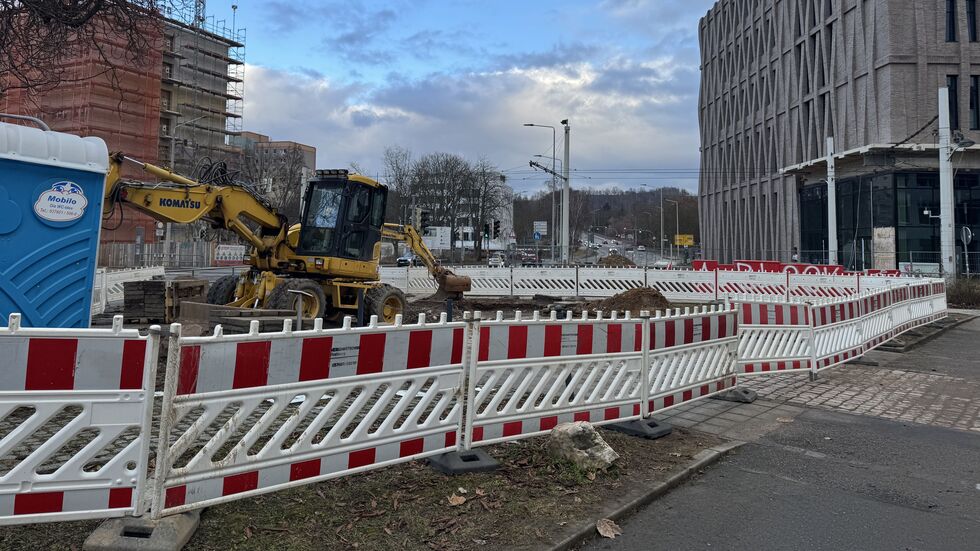 Wasserrohrbruch-Baustelle