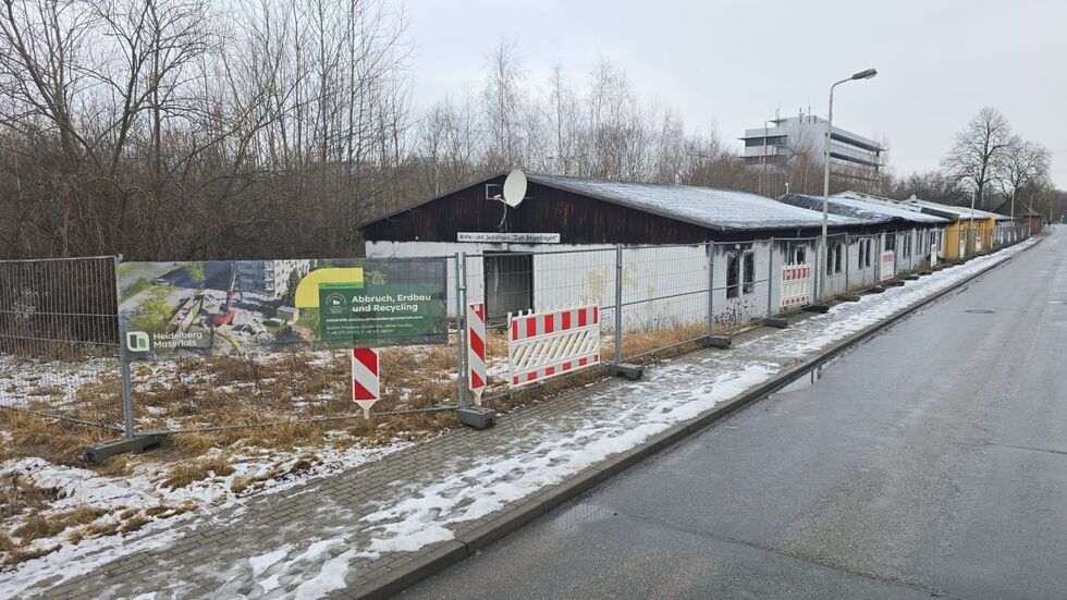 Das frühere Regenbogenhaus wird für den Abriss vorbereitet. 