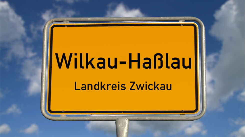 Ortseingangsschild Wilkau-Haßlau Ortseingangsschild Wilkau-Haßlau
