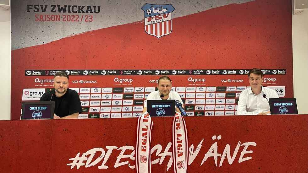 Chris Bluhm, Matthias Bley und André Beuchold stellten die Kampagne vor. Chris Bluhm, Matthias Bley und André Beuchold stellten die Kampagne vor.