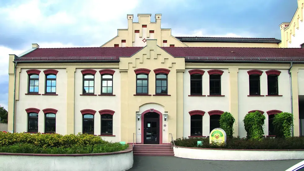 Das Verwaltungsgebäude der Mauritius Privatbrauerei in Zwickau.