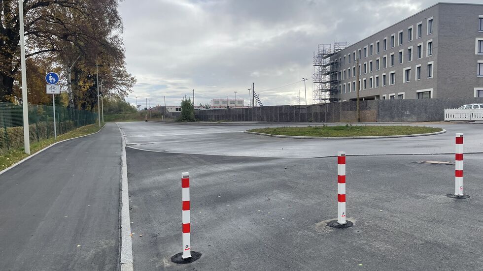 Ende der Sackgasse - nur Fußgänger haben eine Verbindung zur Bülaustraße