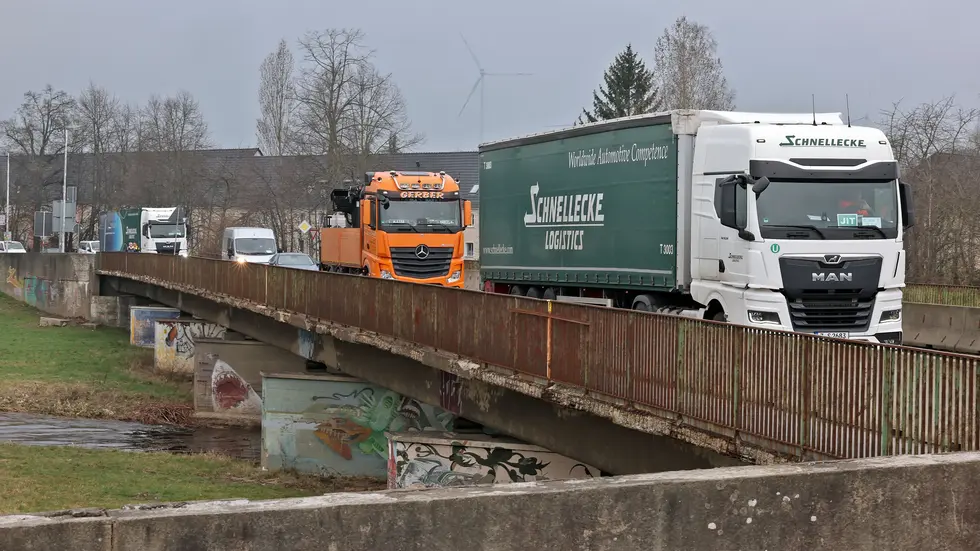 Alte Flutrinnenbrücke in Glauchau. Alte Flutrinnenbrücke in Glauchau.