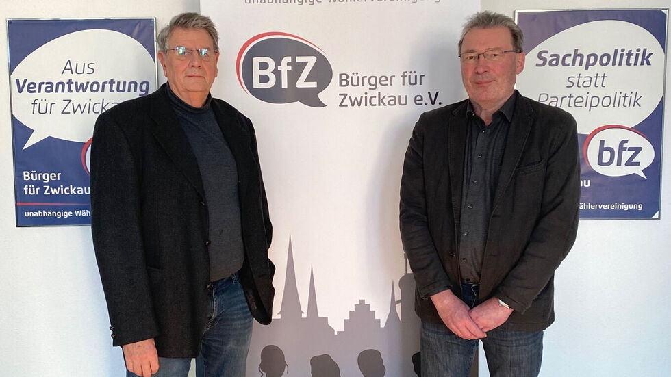 BfZ-Fraktionsgeschäftsführer Tristan Drechsel (l.) und Jens Heinzig BfZ-Fraktionsgeschäftsführer Tristan Drechsel (l.) und Jens Heinzig