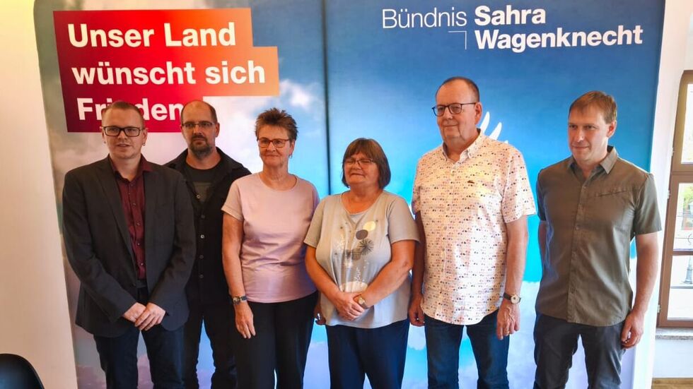 (v.l.)Sebastian Bernhardt, Sascha Wünsch, Sabine Zimmermann, Dr. Gisela Prohatzky, Heiko Döhler und Mark Pilz