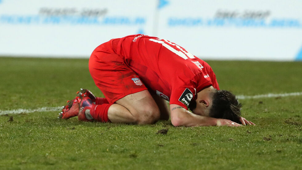 FSV-Spieler Patrick Göbel nach seinen vergebenen Chancen 