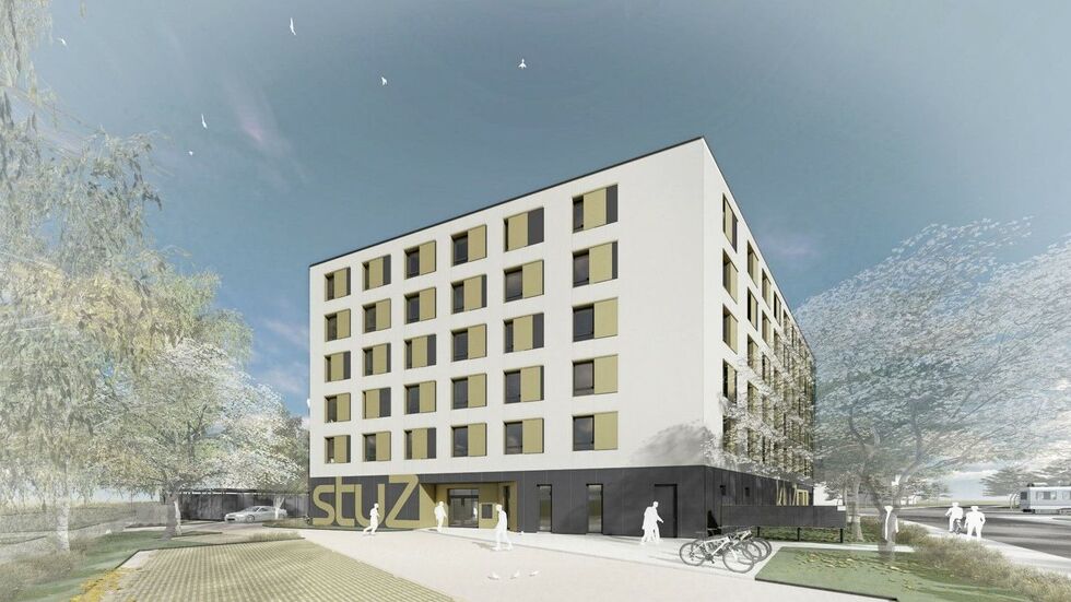 So soll der Fünfgeschosser in anderthalb Jahren aussehen. So soll der Fünfgeschosser in anderthalb Jahren aussehen.