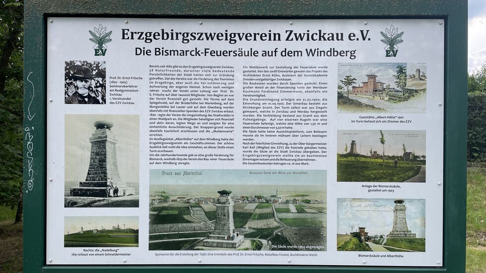 Info-Tafel vom Erzgebirgsverein