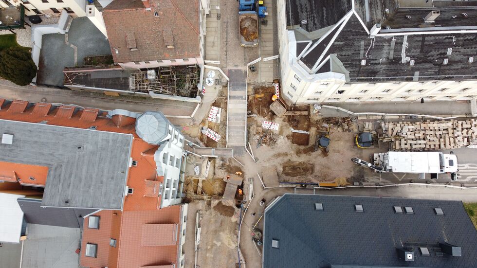 Die Baustelle aus der Vogelperspektive Die Baustelle aus der Vogelperspektive