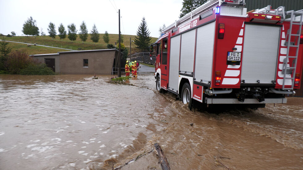 In Weigmannsdorf stand das Wasser bis zu einen halben Meter hoch.