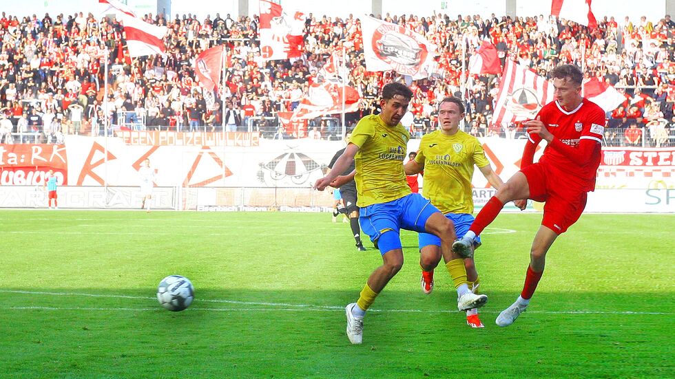 Lukas Eixler traf zum ersten Mal für den FSV Zwickau  in einem Punktspiel.